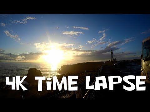 4K Sunset Time Lapse Yaquina Head Lighthouse