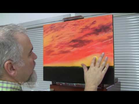 Paint And Make It Happen- Red Sunset Seascape-Timelapse