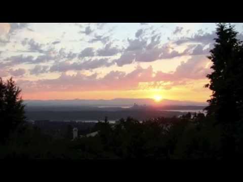 Sunset time-lapse over Seattle from summer to winter solstices