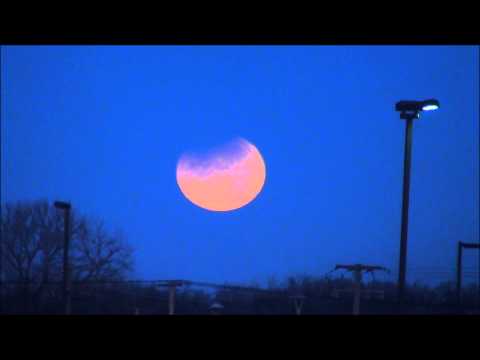 Lunar Eclipse Setting Time Lapse HD Video – Partial Moon At Sunrise