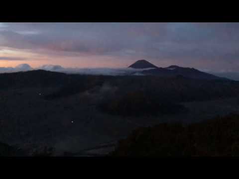 Active Volcano (Bromo) time-lapse sunrise