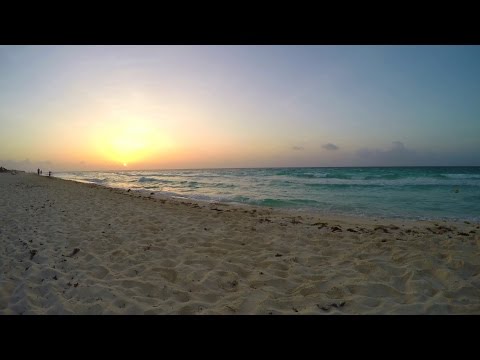 Timelapse Sunrise Gopro Iberostar Quetzal Beach Caribbean Sea Riviera Maya Playacar Mexico 4k UHD HD