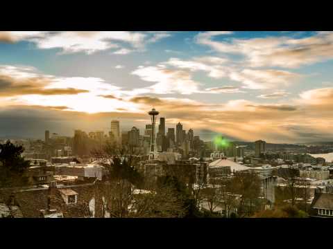 Beautiful Seattle Sunrise to Rain Clouds and Fog Timelapse – Ultra HD 4K