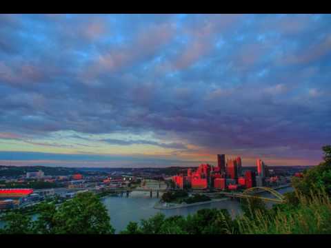 Pittsburgh downtown sunsets timelapse