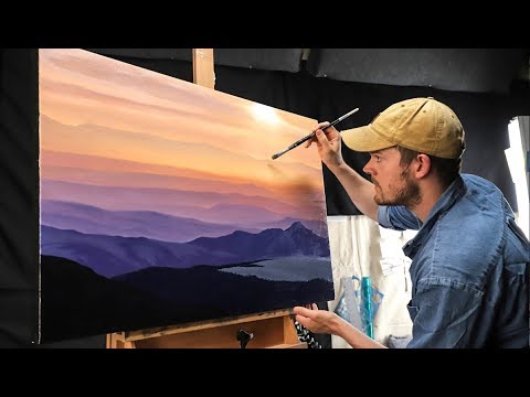 PAINTING TIME-LAPSE | Sunrise Over the Mountains