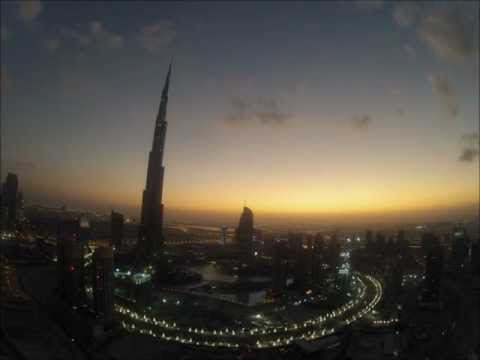 Time lapse sunrise over the Burj Khalifa