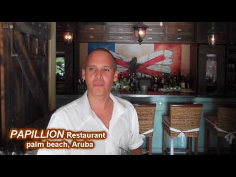 french Papillion restaurant, in the village, Palm Beach, aruba