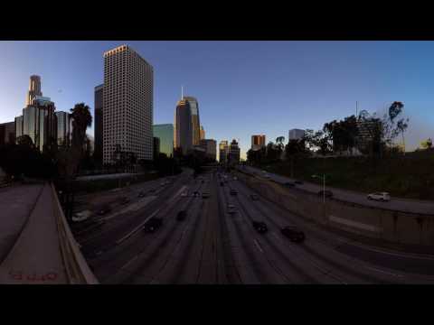 360/VR Sunrise Time Lapse of Traffic in Downtown Los Angeles