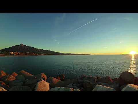 Sunrise over Puerto Banus, Marbella, Costa Del Sol 4K 60 fps Timelapse December 2017