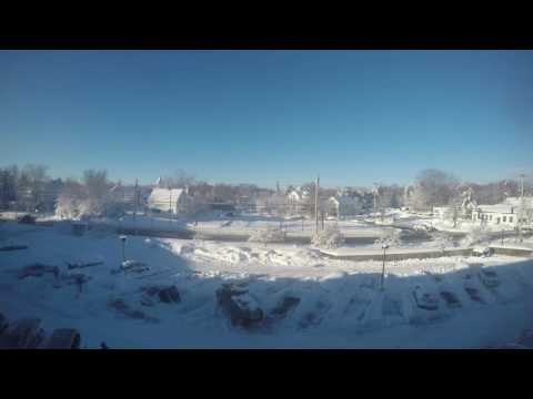 Time lapse of sunrise and snow cleanup after nor’easter in Maine