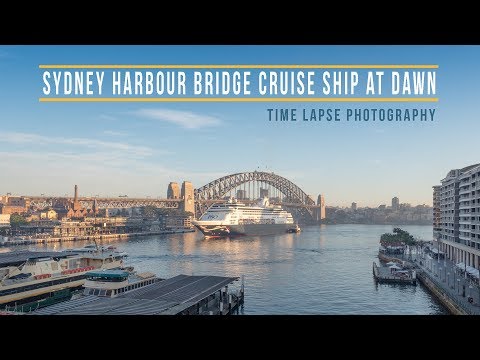 Sydney Harbour Bridge Sunrise Cruise Ship Dawn Time-Lapse
