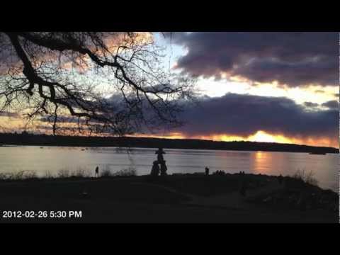 Vancouver Sunset Time Lapse Video Feb 26th 2012