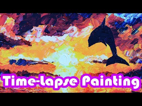 Palette Knife Time-Lapse Painting – Leaping for Sunset