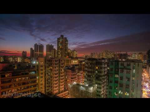 Sunset timelapse in Sham Shui Po , Hong Kong