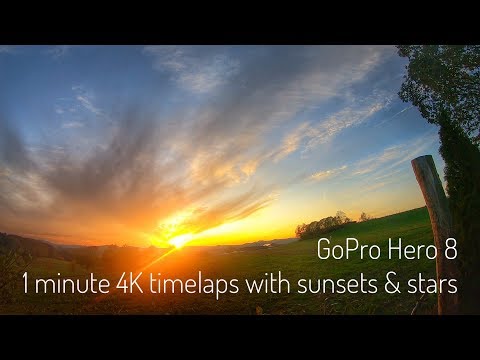 1 minute timelapse 4K with Sunsets, Clouds, Stars, shooting stars GoPro Hero 8